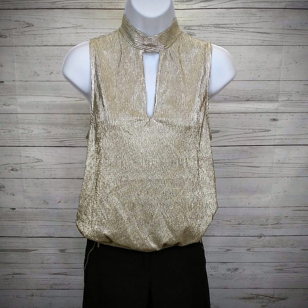 Express Golden Sleeveless Mock Neck Top | NWT